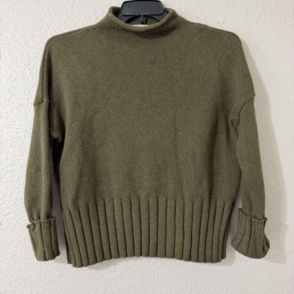 Madewell XS Women's Sweater Boho Knit Wool Cotton Preppy 90s Green